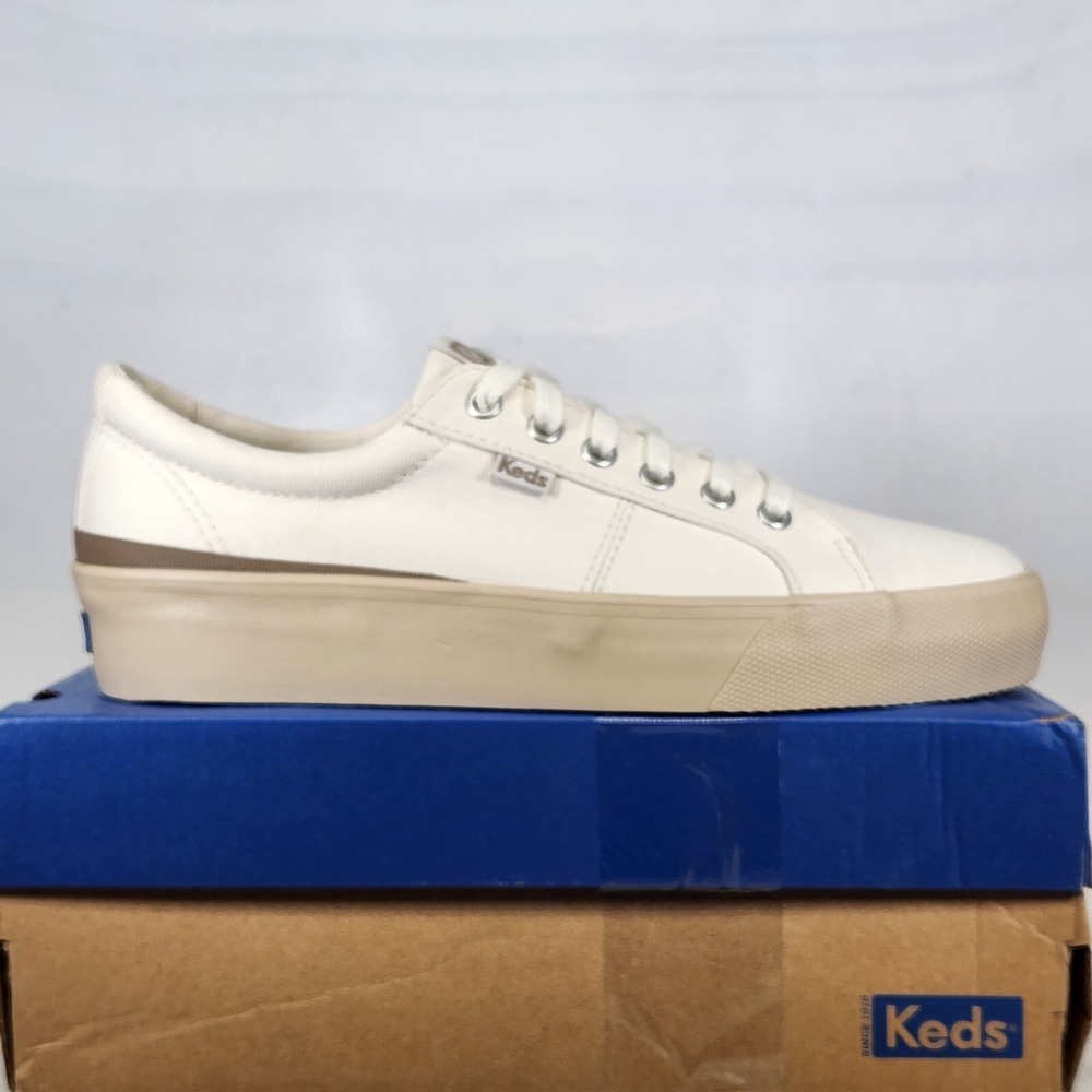 Keds Jump Kick Duo Sneaker Women Size 9 Snow White Canvas Platform Lace Up